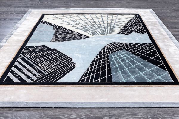 Индийский ковер из шерсти и арт-шёлка «Art de Vivre by DETALI» design Irina Kondrashova «URBAN GEOMETRY-1» 170 x 240 см