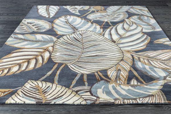 Индийский ковер из шерсти «SANDERSON» Calathea Charcoal 50805 170 x 240 см Индийский ковер из шерсти «SANDERSON» Calathea Charcoal 50805 170 x 240 см