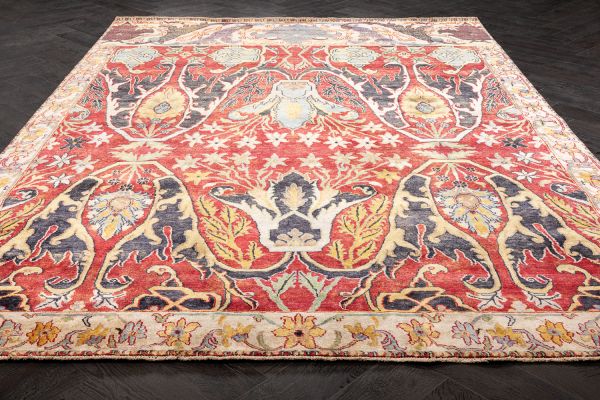 Индийский ковер из шёлка «ZIEGLER SILK» AC228-RED-CREAM(244x351) 244 x 351 см