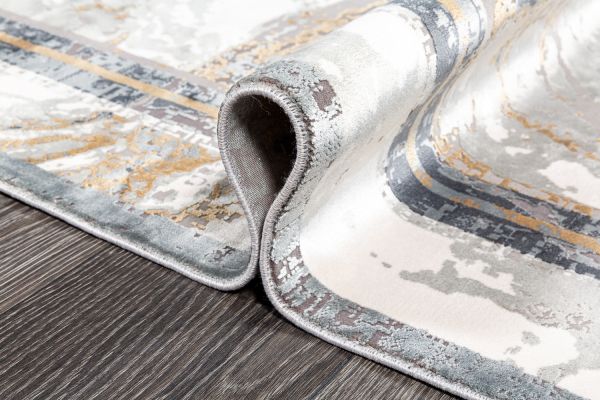 Турецкий ковер из эвкалиптового шёлка и акрила «EGOISTE» M461A-CREAM-DGRAY 160 x 230 см