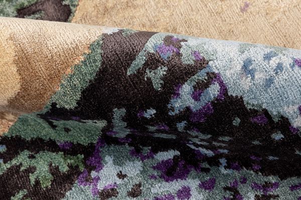 Непальский ковёр из эвкалиптового шёлка и шерсти «CERAMICS» CERAMICS02-MLT