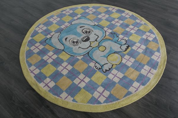 Индийский ковер из хлопка «HAPPY DAY» HX5-0L-BLU-GRN(Round) 150 x 150 см