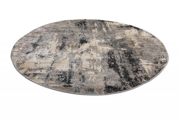 Индийский ковер из арт-шёлка «STORM» FR1221-SILVER-CHARCOAL(Round) 180 x 180 см Индийский ковер из арт-шёлка «STORM» FR1221-SILVER-CHARCOAL(Round) 180 x 180 см