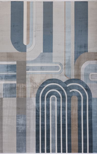 Турецкий ковер из полиэстера «PARKER» 2437C-ANT-D.BLU 80 x 150 см Турецкий ковер из полиэстера «PARKER» 2437C-ANT-D.BLU 80 x 150 см