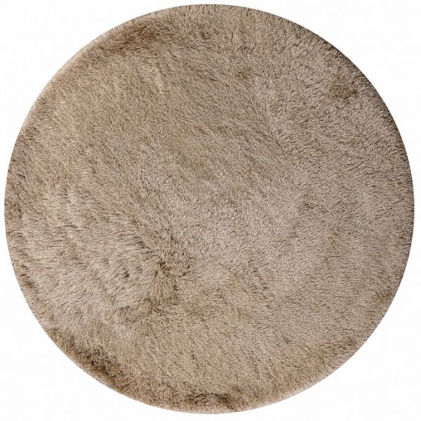 Индийский ковёр из полиэстера и хлопка «SHAGGY LUXE» PSR17004-LBGE(Round)