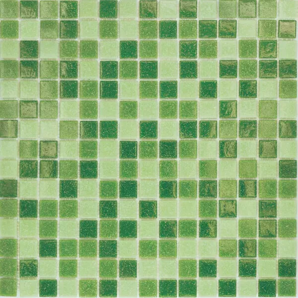Мозаика 327x327 зеленый микс МС109