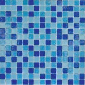 Мозаика 327x327 сине-голубой микс МС128