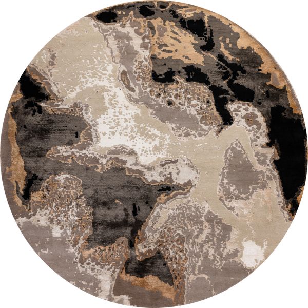 Индийский ковер из шерсти и бамбукового шёлка «VELVET MIRAGE» CONTINENT(Round) 250 x 250 см