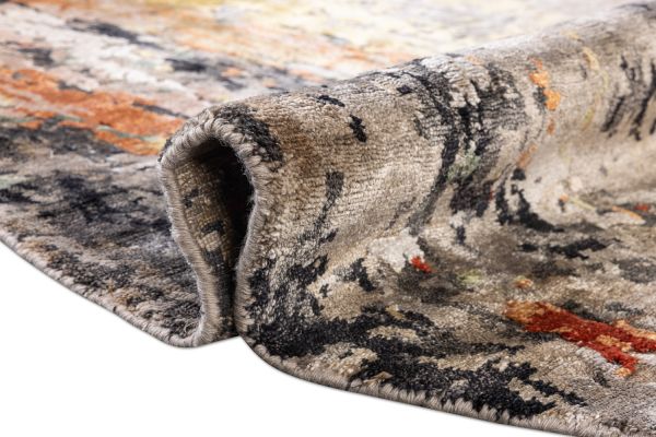 Индийский ковер из шерсти и арт-шёлка «STORM» FRX4-MULTI(Round) 177 x 177 см