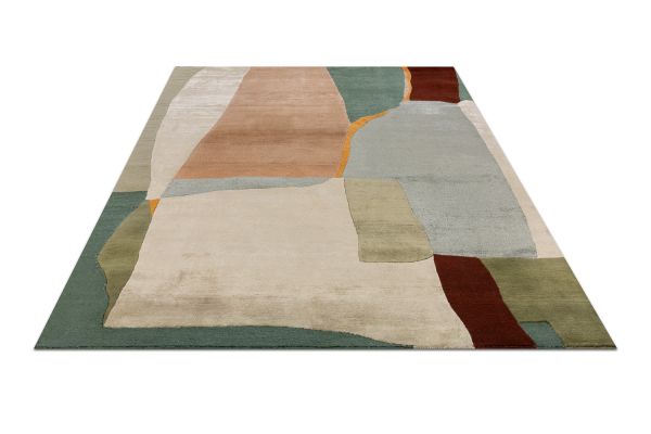 Индийский ковер из шерсти, шёлка и эвкалиптового шёлка «TECTONIC» D4-C4 174 x 240 см