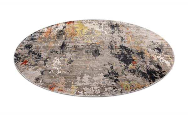 Индийский ковер из шерсти и арт-шёлка «STORM» FRX4-MULTI(Round) 177 x 177 см