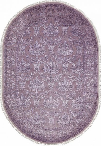 Индийский ковёр из шерсти и арт-шёлка «KING OF AGRA» NO55-GRY-GRY 3-1(Oval)