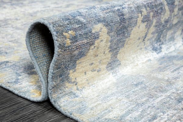 Индийский ковёр из шерсти и шёлка «DENIM» D701-BLUE