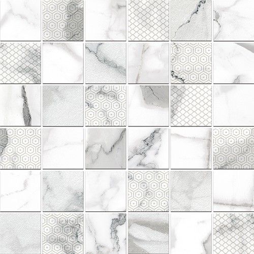 Мозаика Arabescato Bianco Decor 300x300 белая