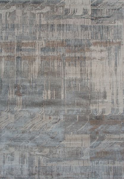 Индийский ковёр из шерсти и бамбукового шёлка «UNSTRING» SRB709-AWHT-ASH