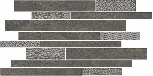 Декор мозаичный Ламелла 250x502 серый темный SBM011\SG4585