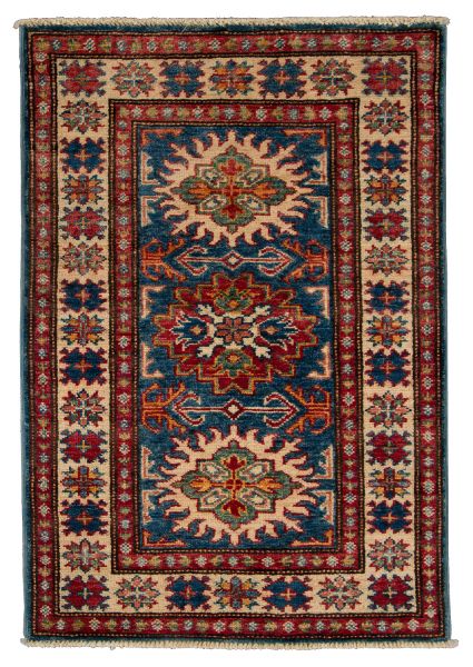 Пакистанский ковер из шерсти «KAZAK CLASSIC» BLU-IVR(61X88) 61 x 88 см