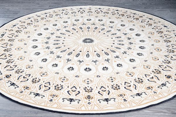 Непальский ковёр из шёлка и шерсти «Art de Vivre by LEYLA ULUHANLI» IVORY GAMBAT-BLACK