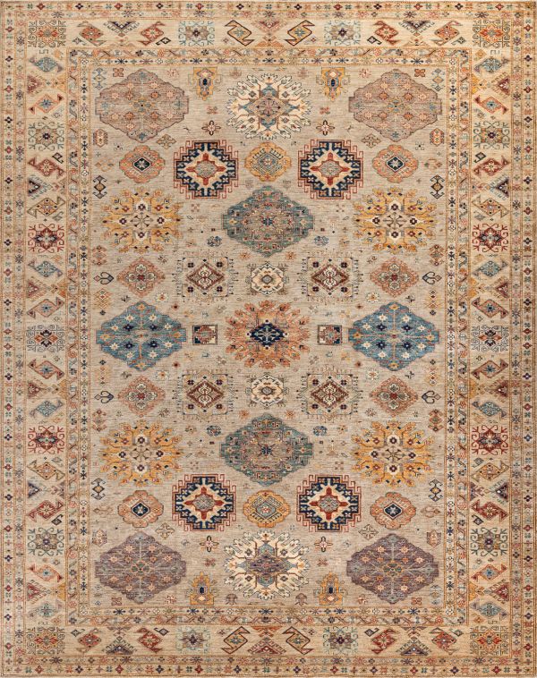 Пакистанский ковер из шерсти «KAZAK ROYAL» GRAY-GRAY(365x464) 365 x 464 см