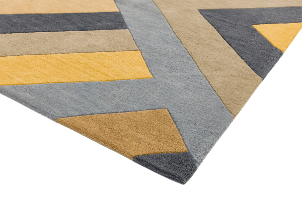 Индийский ковер из шерсти «REEF RUG» RF02-BIG ZIG OCHRE GREY 300 x 400 см