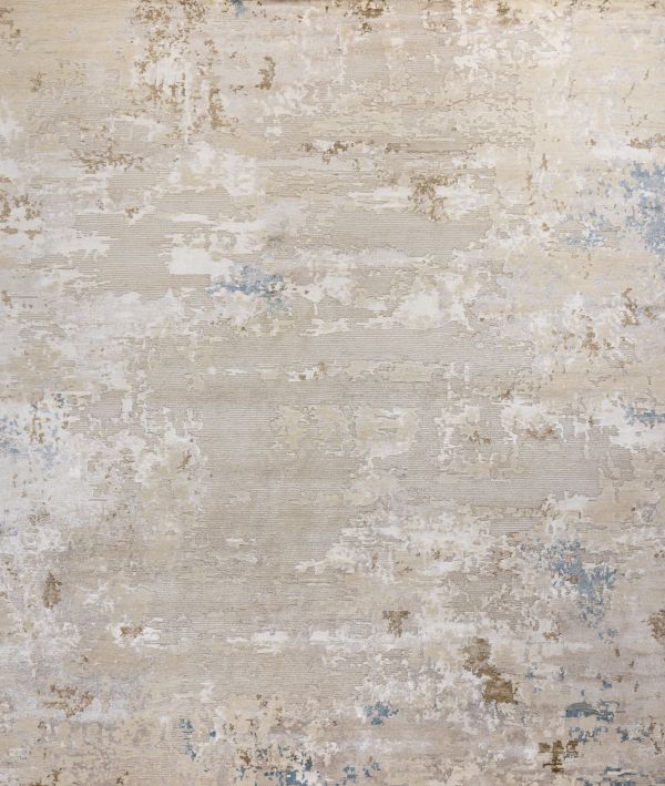 Индийский ковер из арт-шёлка и шерсти «STORM» LPF110-BLUE-GOLD 245 x 348 см