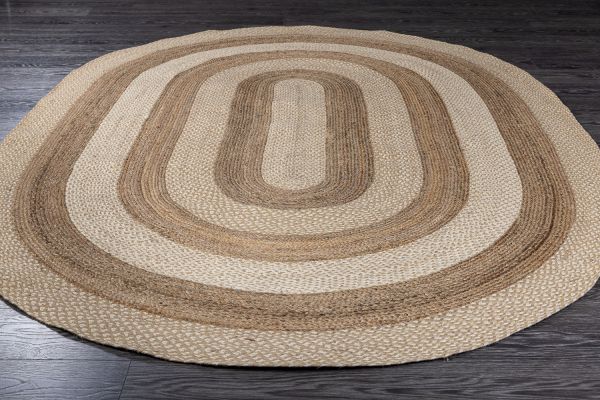 Индийский ковер из джута «JUTE» NAT-BEIGE(Oval) 135 x 195 см