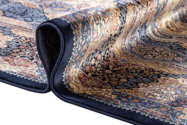 Турецкий ковер из шёлка и модала «QUM-L» 2041M-NAV-NAV 160 x 230 см