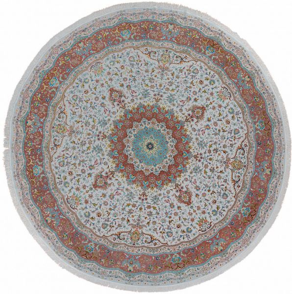 Иранский ковёр из шерсти и шёлка «TABRIZ 40» 14-01-IR(Round)