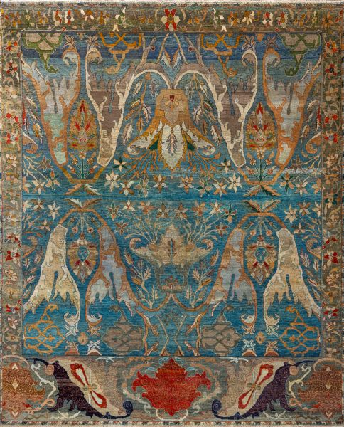 Индийский ковер из шерсти «ZIEGLER VINTAGE» AC228-BLU-MIX(246x306) 246 x 306 см