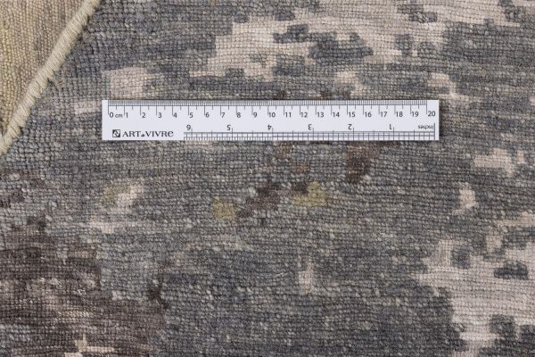 Индийский ковер из шерсти и арт-шёлка «STORM» RN52WH-BEIGE-GREY(Round) 300 x 300 см