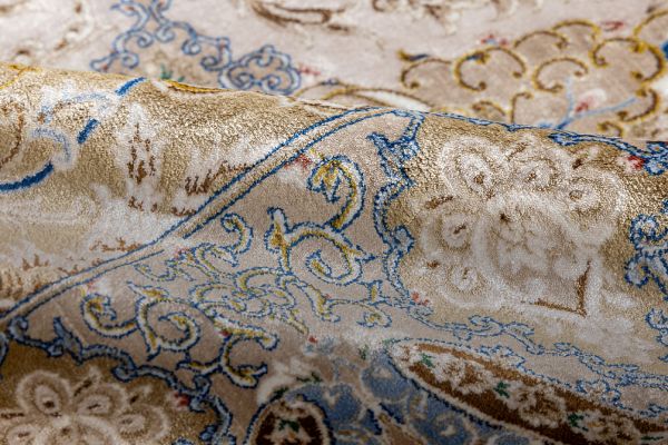 Иранский ковёр из шёлка и модала «MASTERPIECE QUM» 027-23-1530-CREAM-LBLUE Katrin