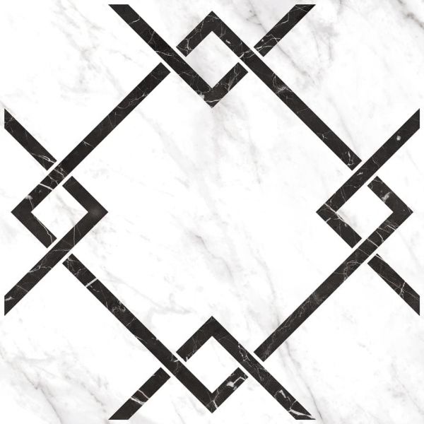 Керамогранит Монте-Р 600x600 белый орнамент 7Д