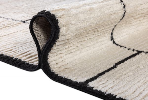 Турецкий ковер из полиэстера и полипропилена «MOROCCAN» 9013A-BN- BLK 80 x 150 см