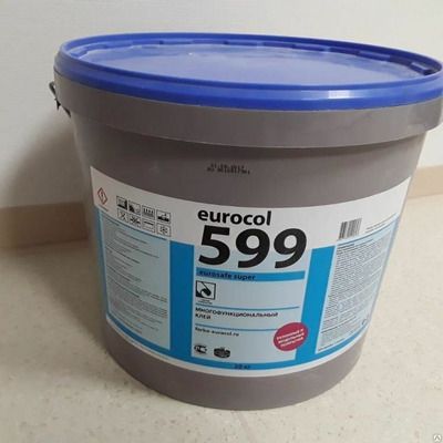 Клей для ковровых, всех видов ПВХ покрытий EUROCOL FORBO 599 Eurosafe Super на основе акриловой дисперсии 1к 10кг Клей для ковровых, всех видов ПВХ покрытий EUROCOL FORBO 599 Eurosafe Super на основе акриловой дисперсии 1к 10кг
