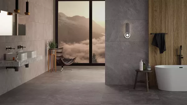 Керамогранит Rock Light Grey 600x1200 светло-серый матовый GRP12060RO-LG