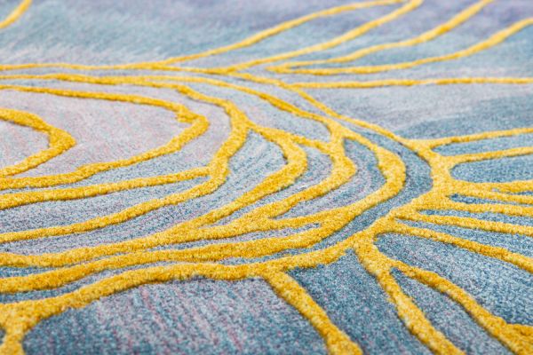 Китайский ковер из шерсти и арт-шёлка «PRISMATIC N» PRS32-BLUE GOLD 168 x 226 см Китайский ковер из шерсти и арт-шёлка «PRISMATIC N» PRS32-BLUE GOLD 168 x 226 см