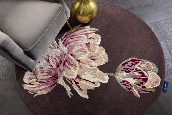 Индийский ковер из шерсти и арт-шёлка «TED BAKER» Tranquility-Aubergine 56005(Round) 200 x 200 см