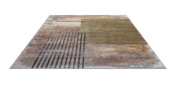 Индийский ковер из шерсти и арт-шёлка «CHAOS THEORY» ESK369-M.GREY-L.PEACH 246 x 302 см Индийский ковер из шерсти и арт-шёлка «CHAOS THEORY» ESK369-M.GREY-L.PEACH 246 x 302 см