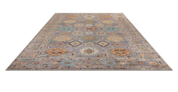 Пакистанский ковер из шерсти «KAZAK ROYAL» GRAY-GRAY(363x459) 363 x 459 см