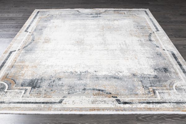 Турецкий ковер из эвкалиптового шёлка и акрила «EGOISTE» M460A-CREAM-DGRAY 160 x 230 см