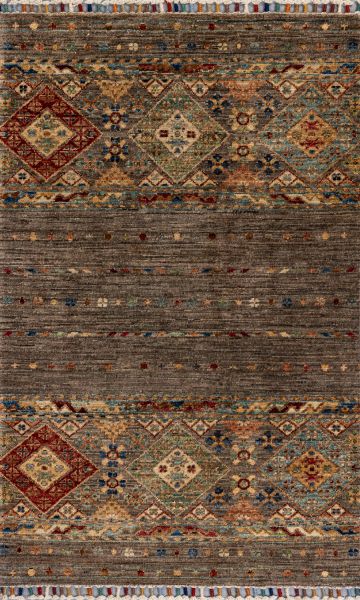Пакистанский ковер из шерсти «SHAWL KANDI» BROWN-BROWN(78x120) 78 x 120 см