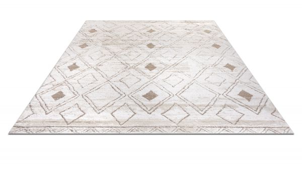 Турецкий ковер из полиэстера и полипропилена «MOROCCAN» 9616A-BN- BGE 80 x 150 см