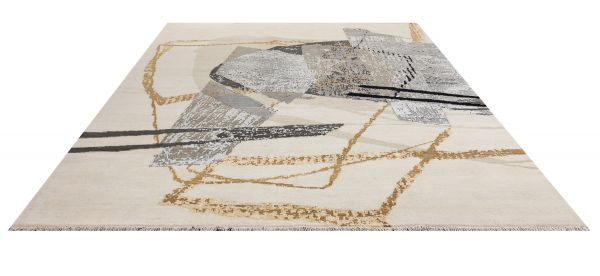 Индийский ковер из шерсти, шёлка и хлопка «HOLLYWOOD ART» CE6689-IVORY-GREY 243 x 291 см Индийский ковер из шерсти, шёлка и хлопка «HOLLYWOOD ART» CE6689-IVORY-GREY 243 x 291 см