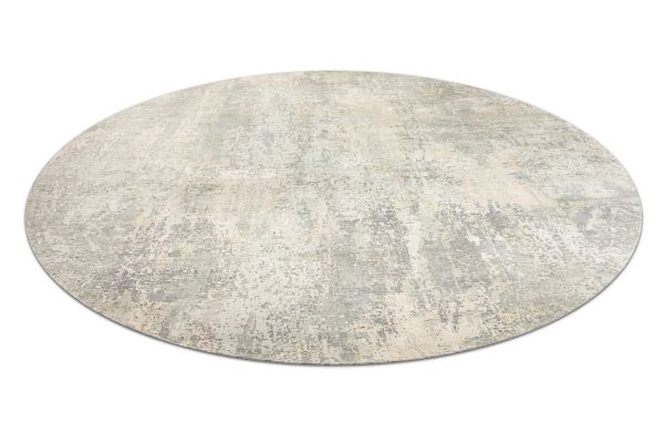 Индийский ковер из шёлка и шерсти «HOLLYWOOD ART» JS38-IVORY-SILVER(Round) 422 x 427 см