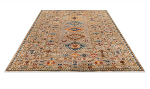 Пакистанский ковер из шерсти «KAZAK ROYAL» GRAY-GRAY(175x239) 175 x 239 см