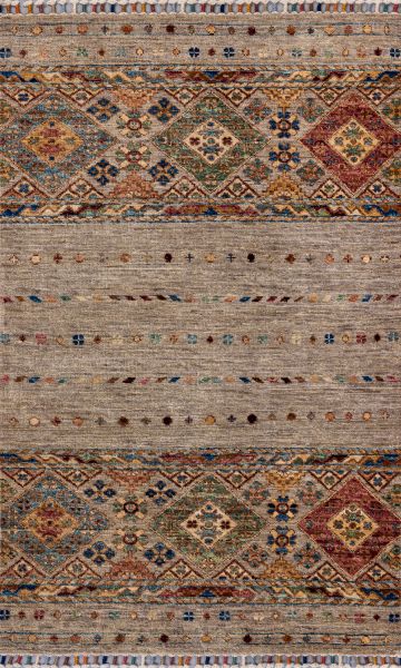 Пакистанский ковер из шерсти «SHAWL KANDI» BROWN-BROWN(73x123) 73 x 123 см