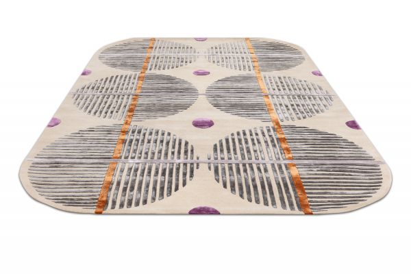 Индийский ковер из шерсти, эвкалиптового шёлка и хлопка «GEOMETRIC» DESIGN-08A 200 x 300 см Индийский ковер из шерсти, эвкалиптового шёлка и хлопка «GEOMETRIC» DESIGN-08A 200 x 300 см