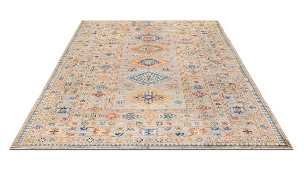 Пакистанский ковер из шерсти «KAZAK ROYAL» GRAY-GRAY(175x239) 175 x 239 см