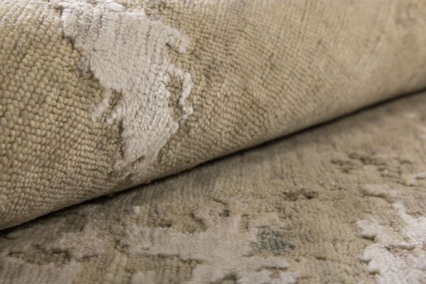 Индийский ковер из шерсти и арт-шёлка «STORM» RN52WH-BEIGE-GREY(Round) 300 x 300 см