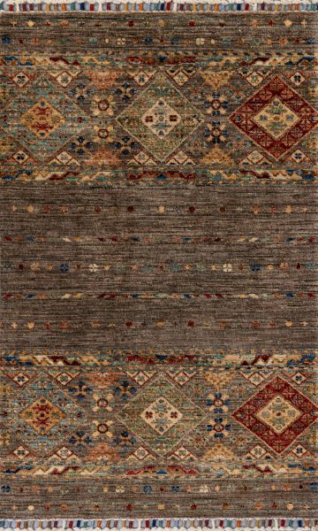 Пакистанский ковер из шерсти «SHAWL KANDI» BROWN-BROWN(77x117) 77 x 117 см